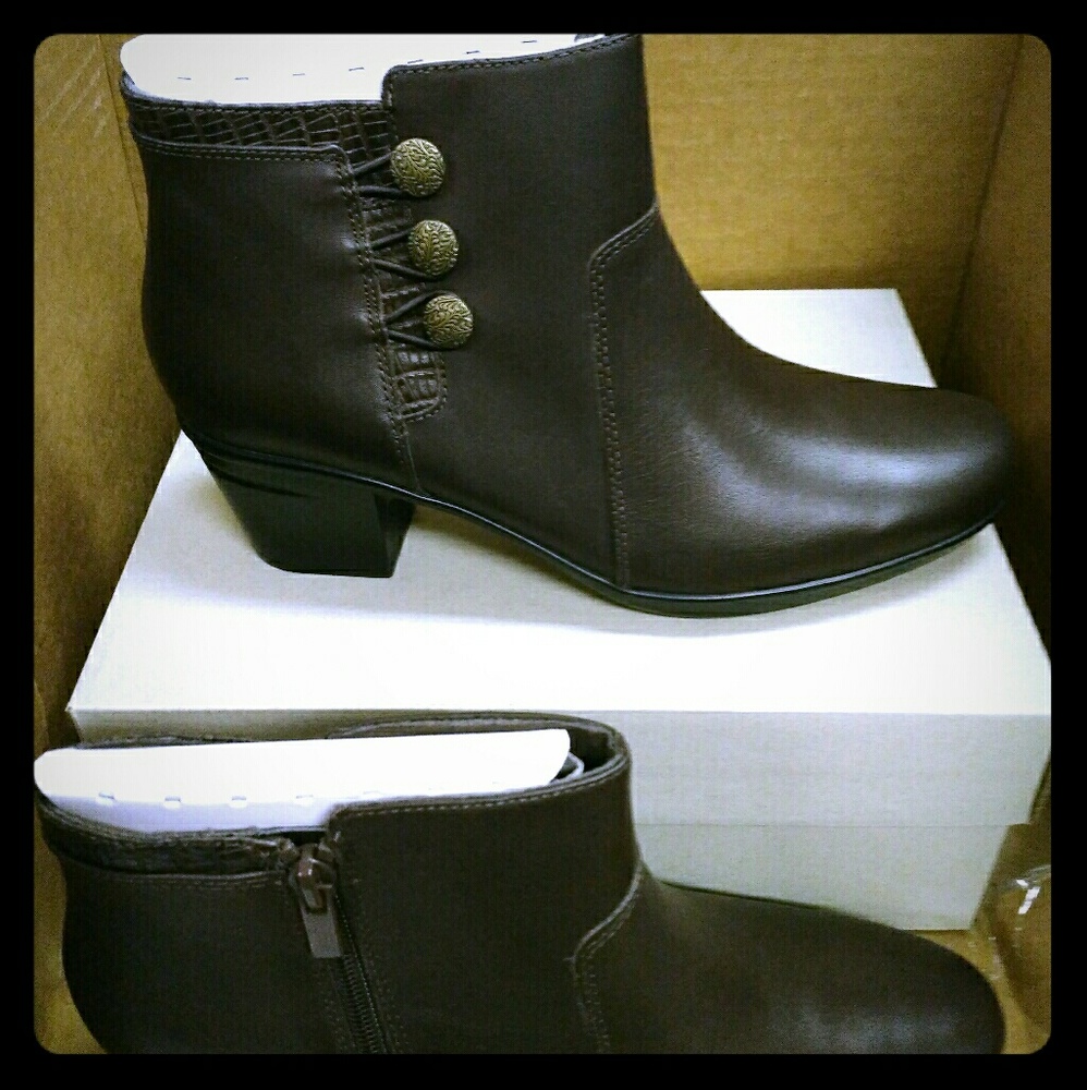 Clarks Emslie Monet Dark Brown Leather
